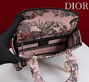 Dior Lucky Small Lady D-Lite Bag Pink Dior Flowers Calendar Allover Embroidery - 20x18x8cm - 4