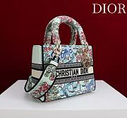 Dior Souvenir Small Lady D-Lite Bag Embroidered Canvas “Rome” Map Motif - 20x18x8cm - 6