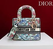 Dior Souvenir Small Lady D-Lite Bag Embroidered Canvas “Rome” Map Motif - 20x18x8cm - 5