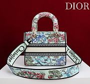 Dior Souvenir Small Lady D-Lite Bag Embroidered Canvas “Rome” Map Motif - 20x18x8cm - 3