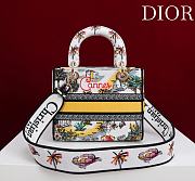Dior Souvenir Small Lady D-Lite Bag Embroidered Canvas “Cannes” Map Motif - 20x18x8cm  - 2