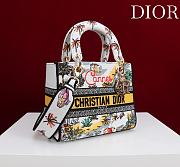 Dior Souvenir Small Lady D-Lite Bag Embroidered Canvas “Cannes” Map Motif - 20x18x8cm  - 4