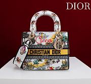 Dior Souvenir Small Lady D-Lite Bag Embroidered Canvas “Cannes” Map Motif - 20x18x8cm  - 5