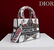 Dior Small Lady D-Lite Bag  Embroidered Canvas “Christian Dior Lucky” Floral Motif - 20x18x8cm - 4