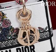 Dior Small Lady D-Lite Bag  Embroidered Canvas “Christian Dior Lucky” Floral Motif - 20x18x8cm - 3