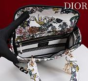 Dior Lucky Small Lady D-Lite Bag White Dior Flowers Calendar Allover Embroidery - 20x18x8cm - 4
