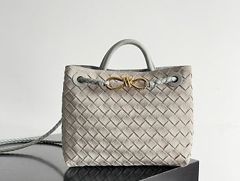 Bottega Veneta Small Andiamo Intrecciato Suede Gray - 25x20x10cm