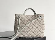Bottega Veneta Small Andiamo Intrecciato Suede Gray - 25x20x10cm - 6