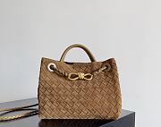 Bottega Veneta Small Andiamo Intrecciato Suede Brown - 25x20x10cm - 5