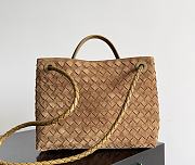 Bottega Veneta Medium Andiamo Intrecciato Suede Brown - 32x25x11cm - 3