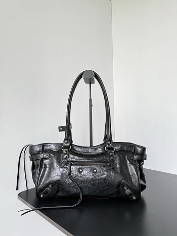 Balenciaga Le City Bag East West In Black Arena Storico - 39.8×17.7×14.9cm