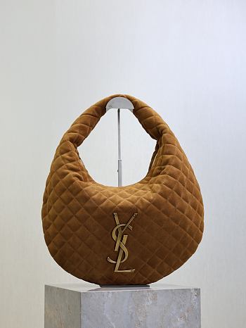 YSL Icare Hobo In Suede Brown - 44x30x7cm 