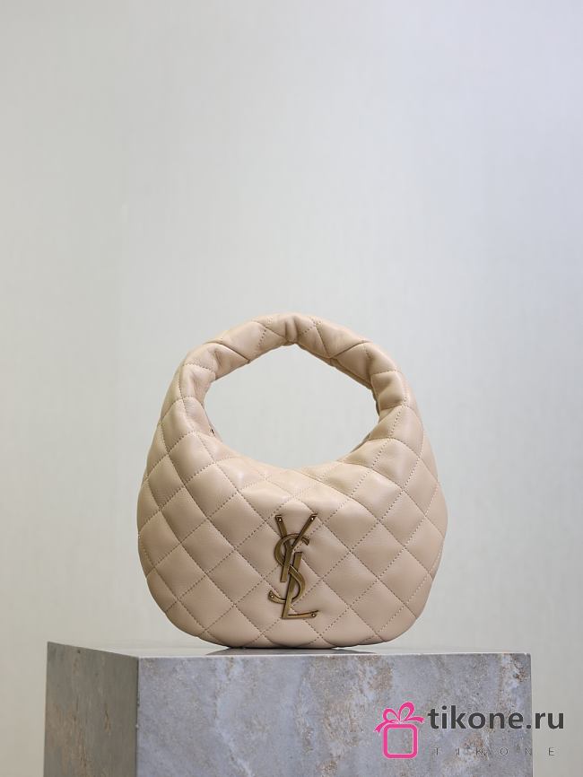 YSL Icarino in Quilted Nappa Beige - 17x13x3cm - 1