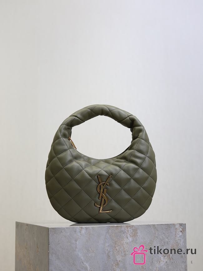 YSL Icarino in Quilted Nappa Green - 17x13x3cm - 1