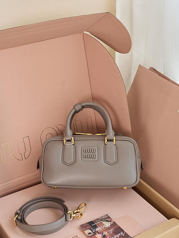 Miumiu Arcadie Leather Bag Gray - 22x10.5x7.5cm