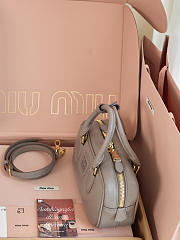 Miumiu Arcadie Leather Bag Gray - 22x10.5x7.5cm - 5