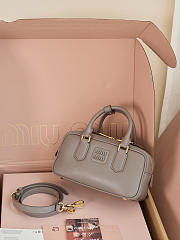 Miumiu Arcadie Leather Bag Gray - 22x10.5x7.5cm - 2
