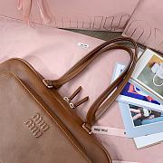 Miumiu Pocket Washed Nappa Leather Bag Brown - 32x15.5x11cm - 4