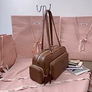 Miumiu Pocket Washed Nappa Leather Bag Brown - 32x15.5x11cm - 2