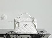 Chanel Vanity with Chain Shiny Grained Calfskin Strass & Silver Tone Metal White - 17x19.5x5cm - 1