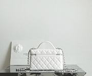 Chanel Vanity with Chain Shiny Grained Calfskin Strass & Silver Tone Metal White - 17x19.5x5cm - 3