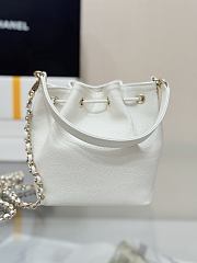 Chanel Clutch With Chain Grained Shiny Calfskin & Gold Tone Metal White - 15cmx12.5cmx7.5cm - 3