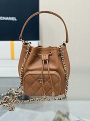 Chanel Clutch With Chain Grained Shiny Calfskin & Gold Tone Metal Brown - 15x12.5x7.5cm - 1