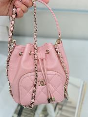 Chanel Clutch With Chain Grained Shiny Calfskin & Gold Tone Metal Pink - 15x12.5x7.5cm - 3