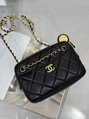 Chanel Mini Camera Case Shiny Lambskin & Gold Tone Black - 18x12x7cm - 5