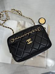 Chanel Mini Camera Case Shiny Lambskin & Gold Tone Black - 18x12x7cm - 4