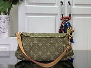 LV Monogram Vintage Denim Pleaty Shoulder Bag in Khaki Green M95050 - 26x15x9cm - 3