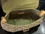 LV Monogram Vintage Denim Pleaty Shoulder Bag in Khaki Green M95050 - 26x15x9cm - 2