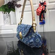 LV Monogram Vintage Denim Pleaty Shoulder Bag in Blue M95050 - 26x15x9cm - 6