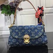 LV Monogram Vintage Denim Pleaty Shoulder Bag in Blue M95050 - 26x15x9cm - 5