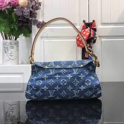 LV Monogram Vintage Denim Pleaty Shoulder Bag in Blue M95050 - 26x15x9cm - 2