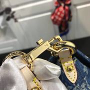 LV Monogram Vintage Denim Pleaty Shoulder Bag in Blue M95050 - 26x15x9cm - 4