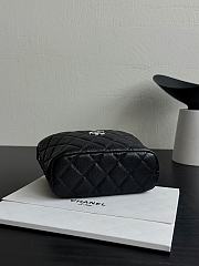Chanel Mini Hobo Shiny Grained Calfskin Strass & Silver Tone Metal Black - 21.5x19x6cm - 3