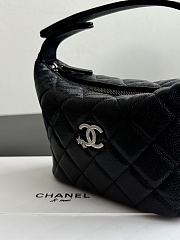 Chanel Mini Hobo Shiny Grained Calfskin Strass & Silver Tone Metal Black - 21.5x19x6cm - 2