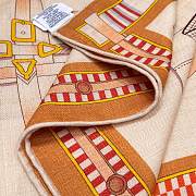 Hermes Lettres Equestres Shawl 140 Milk Tea - 2