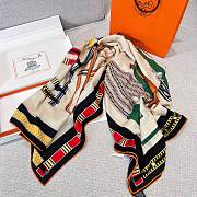 Hermes Lettres Equestres Shawl 140 Black - 6