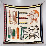Hermes Lettres Equestres Shawl 140 Black - 5