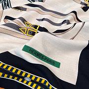 Hermes Lettres Equestres Shawl 140 Black - 4