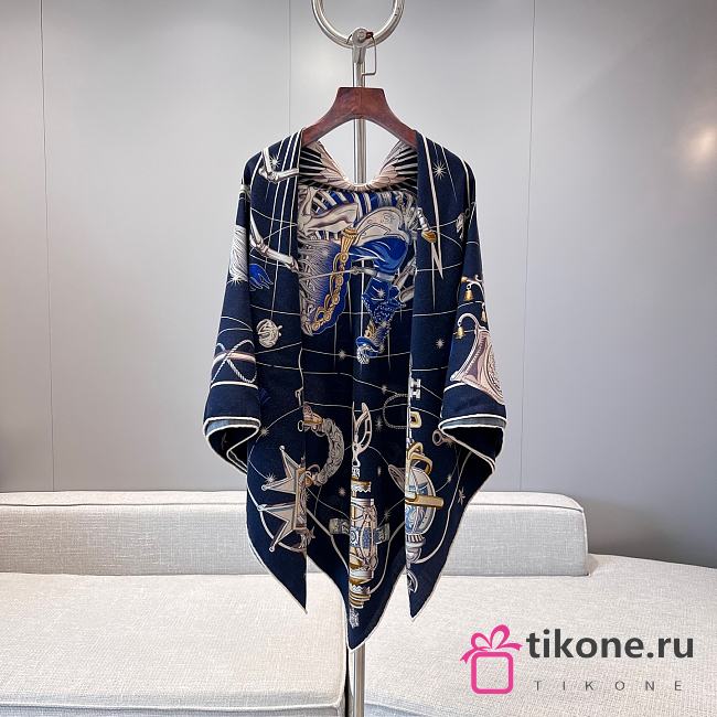 Hermes Chorus Stellarum Shawl 140 Navy - 1