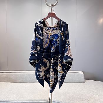 Hermes Chorus Stellarum Shawl 140 Navy