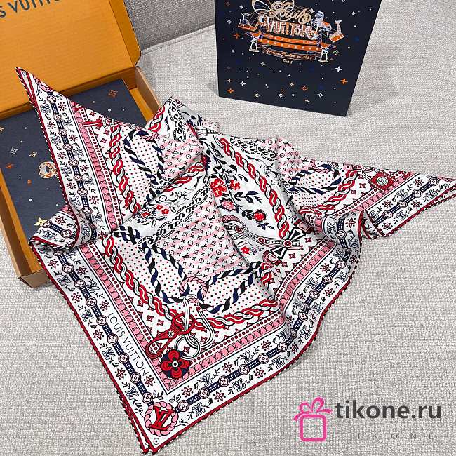 LV Summer Garden Square 90 Red M96328 - 90x90cm - 1