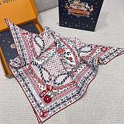 LV Summer Garden Square 90 Red M96328 - 90x90cm - 1