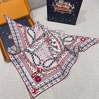 LV Summer Garden Square 90 Red M96328 - 90x90cm