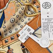Hermes Tous En Selle Embroidered Scarf 90 Orange - 6