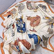 Hermes Tous En Selle Embroidered Scarf 90 Orange - 3