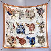 Hermes Tous En Selle Embroidered Scarf 90 Orange - 2